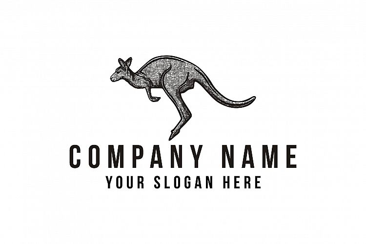 kangaroo logo hand drawn
