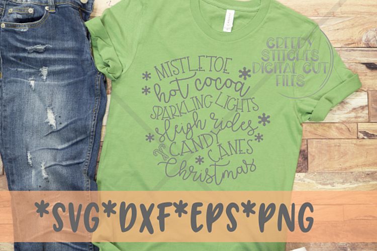Christmas SVG | Mistletoe, Hot Cocoa, Lights SVG DXF EPS PNG