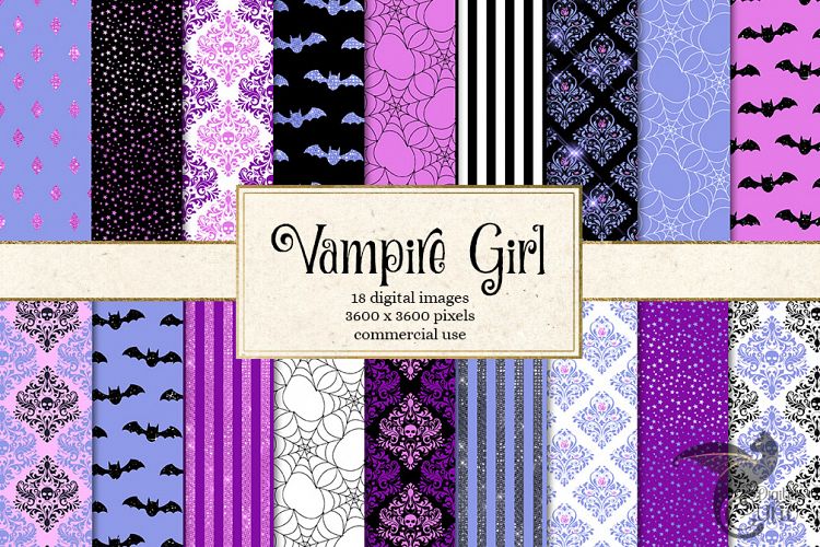 Vampire Girl Digital Paper