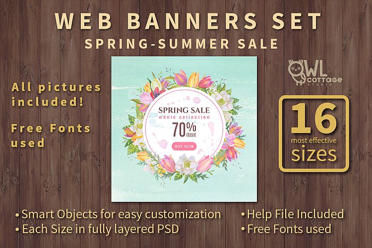 Spring-Summer Sale web banners set