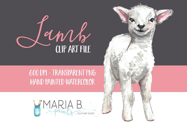 Lamb Watercolor Clip Art PNG