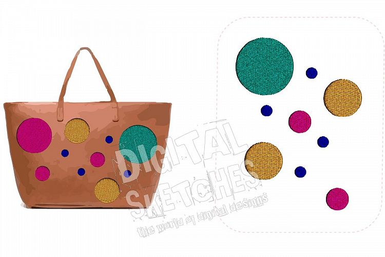 Polka Dots Machine Embroidery Design 4 Sizes