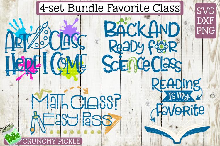 4 Set Bundle of Favorite Classes SVG