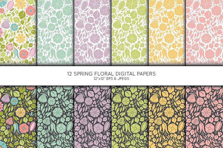 Floral Digital Paper, Flower Seamless pattern, Scrapbook