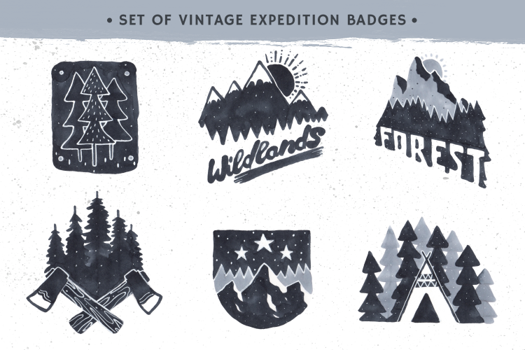 Vintage expedition badges