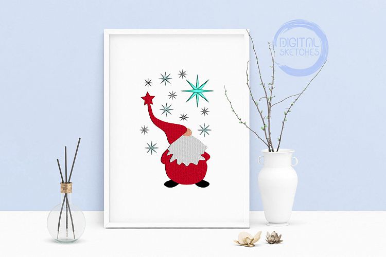 Machine Embroidery Design Gnome Life Snowflakes Wall Art