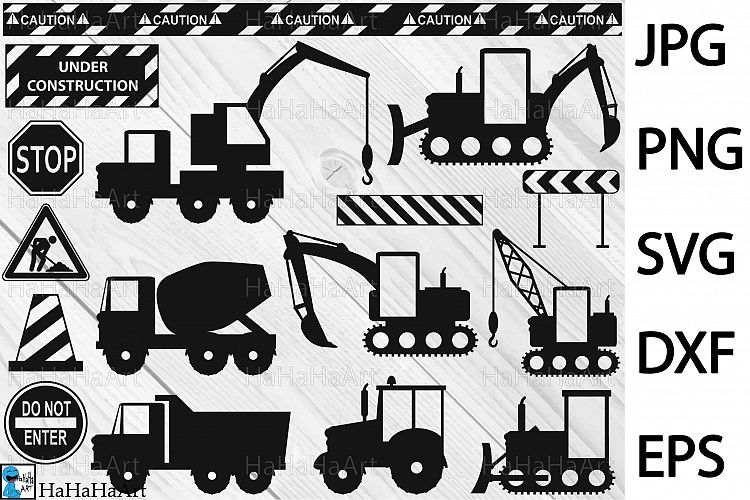 Construction Monogram V1 - Clip art / Cutting Files 86c