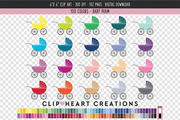 Baby Pram Clip Art - 100 Clip Art Graphics