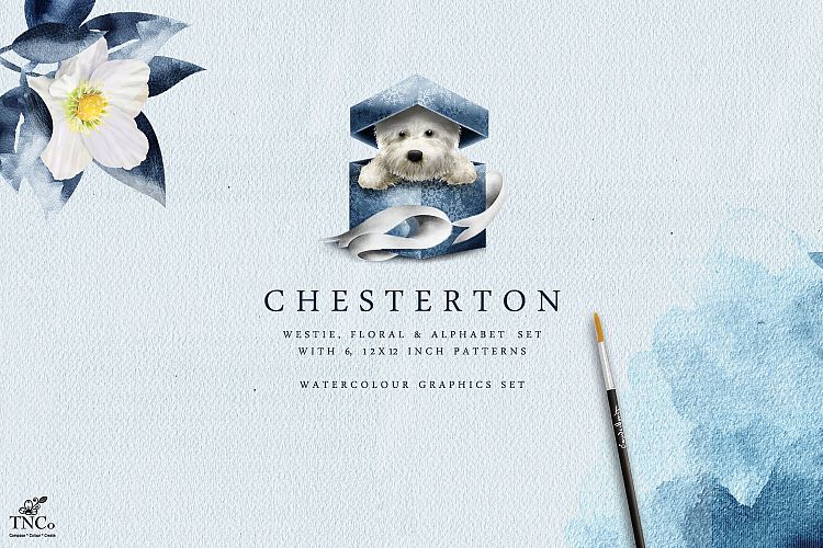 Westie Illustration Set + Bonus Patterns & Alphabet