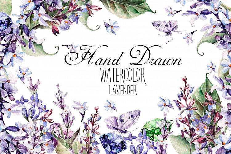 Beautiful watercolor Lavender example image 1