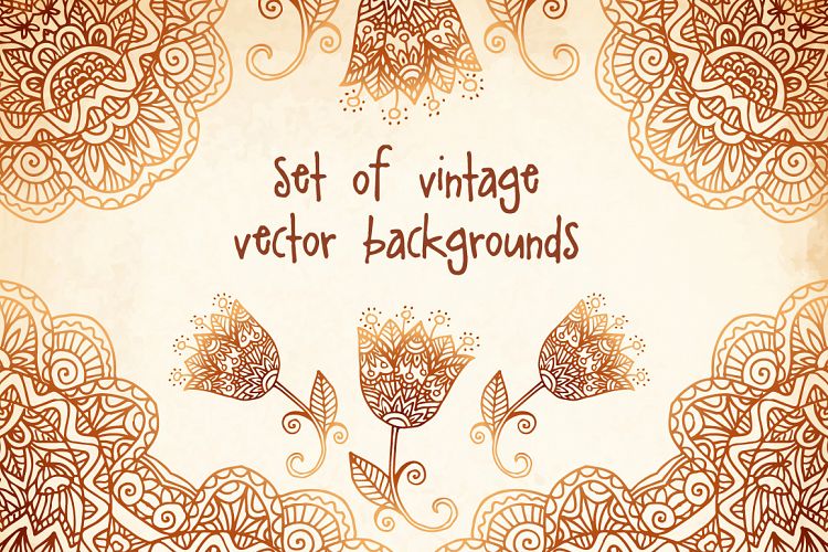 Set of 6 vintage vector backgrounds
