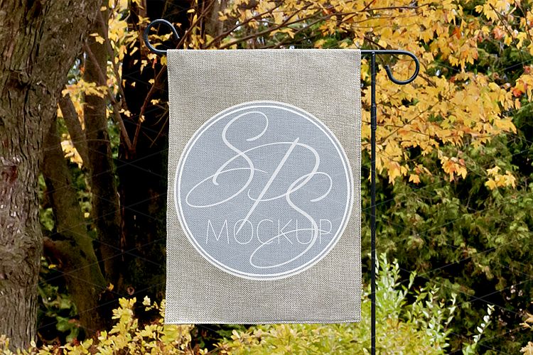 Autumn Garden Flag Mockup