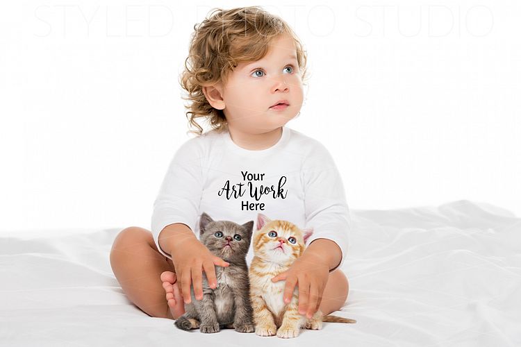 Toddler Shirt Mockup with kittens