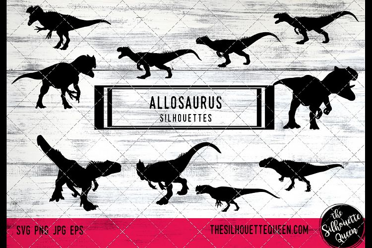 Allosaurus Dinosaur svg files cricut, silhouette clip art, V