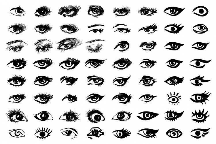 Collection of eyes icons and symbols - logo design.
