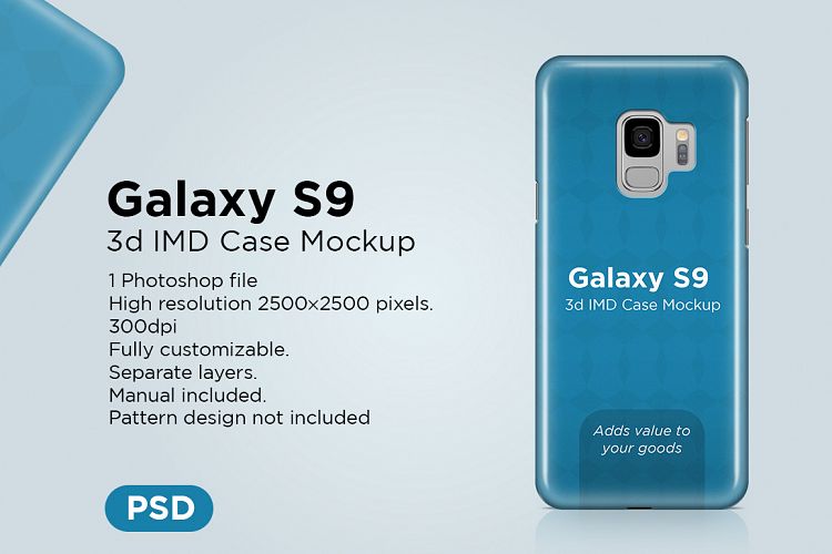 Samsung Galaxy S9 3d Phone Case Mockup