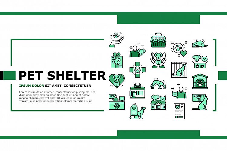 Animal Pet Shelter Landing Header Vector example image 1