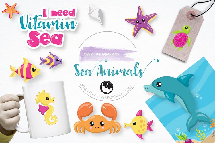 Sea Animals graphics and illustrations