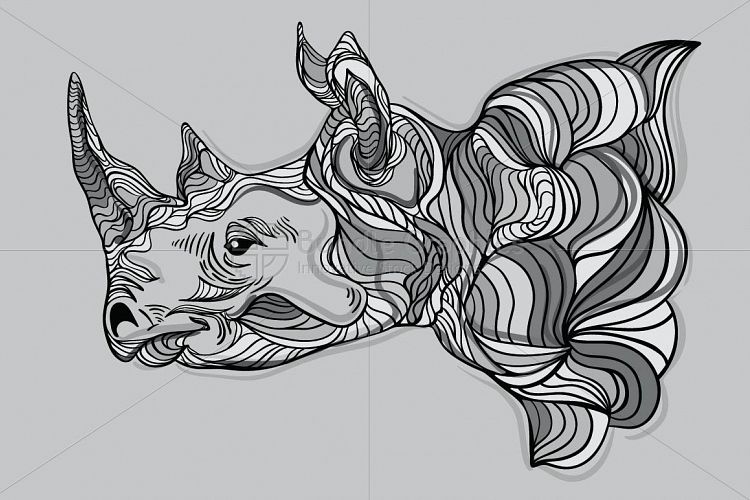 Rhinoceros - Wild Animal Creative Graphics