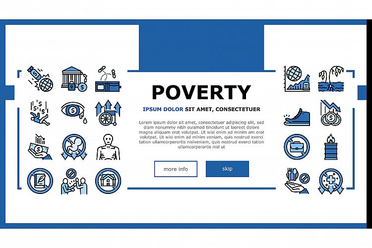 Poverty Destitution Landing Header Vector example image 1