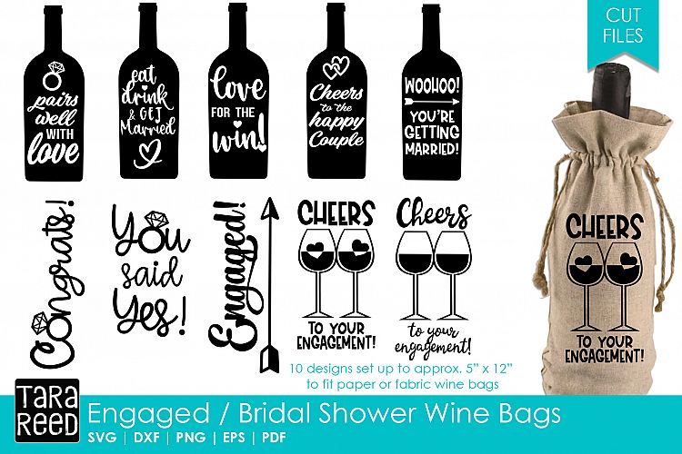 Engagement or Bridal Shower Wine Bags