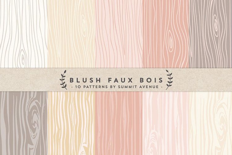 Blush Faux Bois Woodgrain Digital Papers & Textures