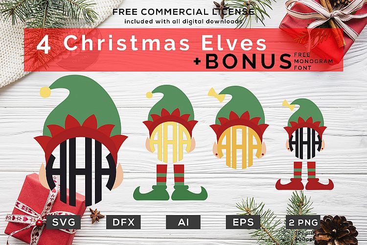 Christmas Elf - Monogram SVG Bundle