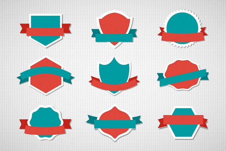 Set  vector label sticker icon emblem templates