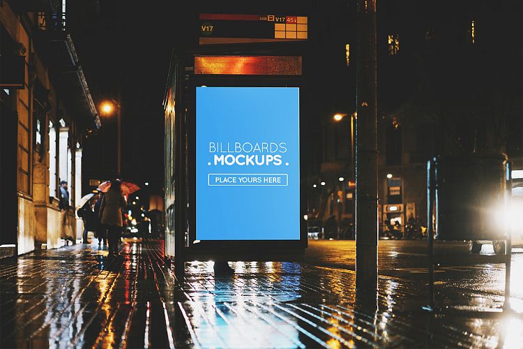 Billborad Mockup at Night Vol.2