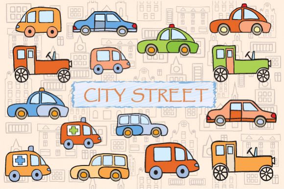 Toys vector buildings and cars