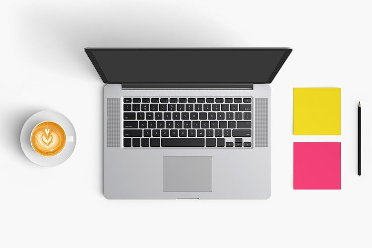  Modern workplace. Top view. Flat lay style. 8