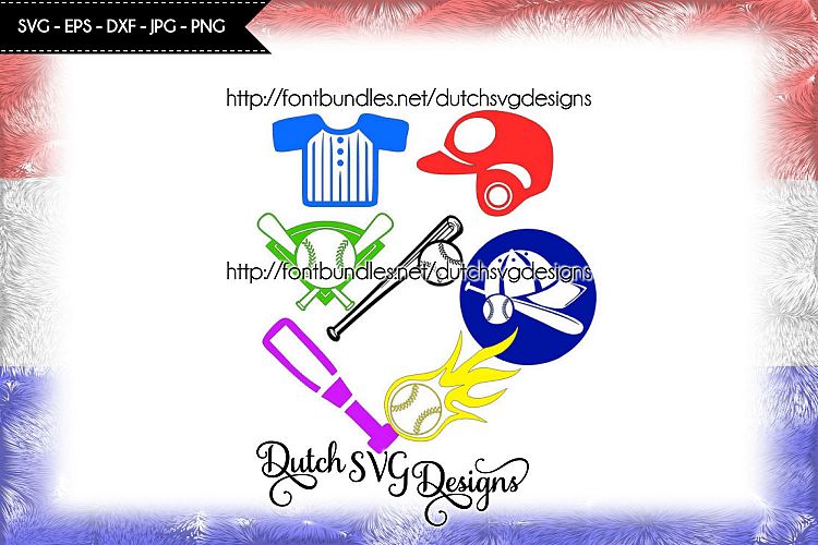 Cutting file of 7 baseball images example image 1