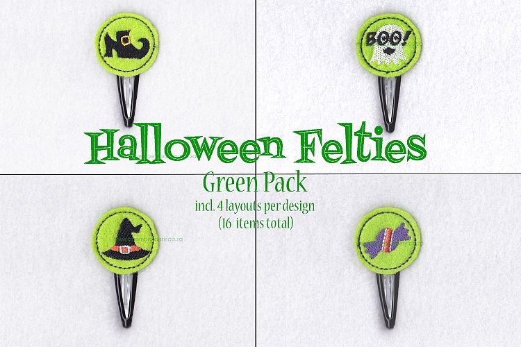 Halloween ITH Green Set of 4 Embroidery Designs