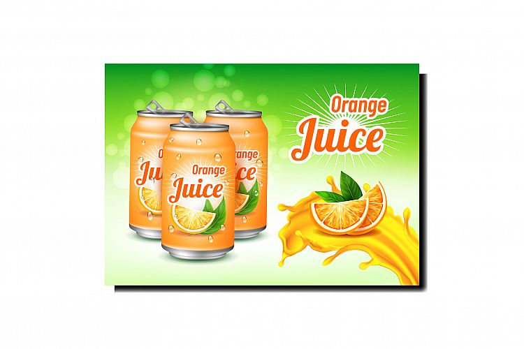 Orange Juice Creative Promotional Poster Vector example image 1