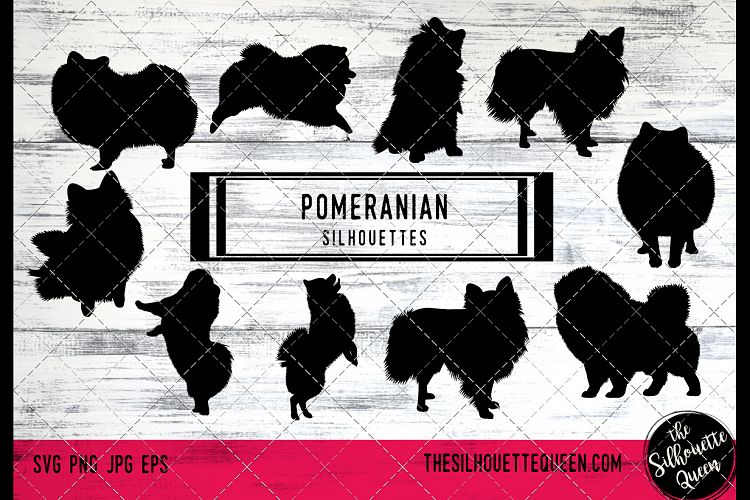Pomeranian Dog svg files cricut, silhouette clip art, Vector