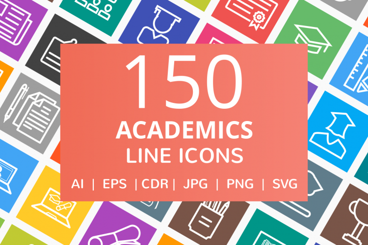 150 Academics Line Multicolor B/G Icons
