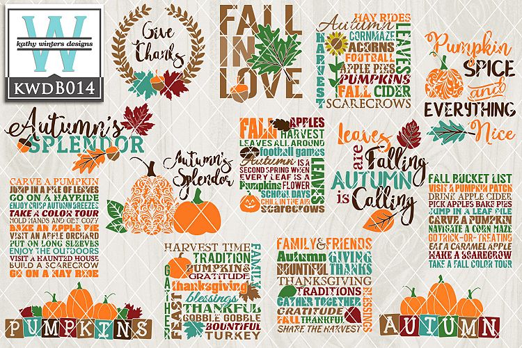 BUNDLE Autumn Cutting Files KWDB014