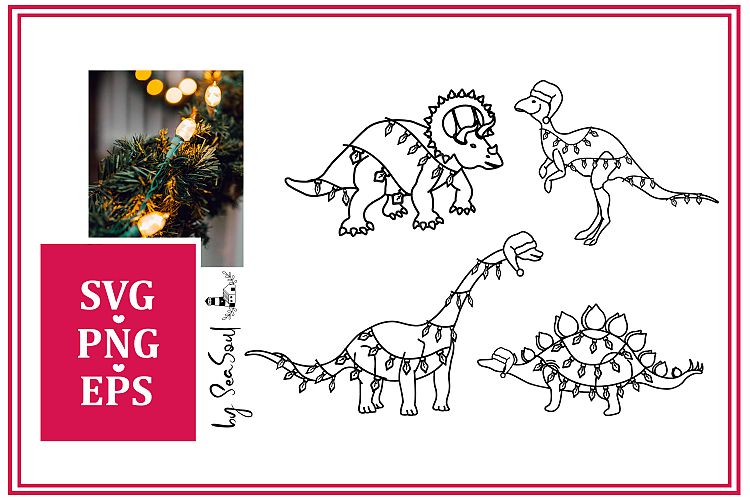 Dino Christmas SVG