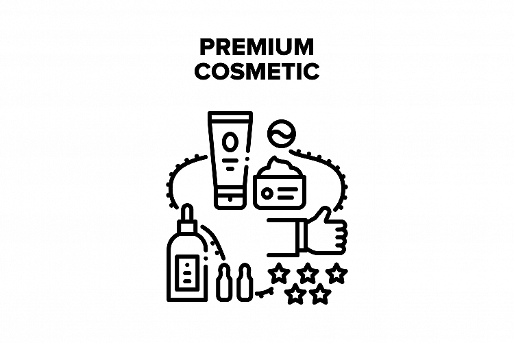 Premium Cosmetic Vector Black Illustration example image 1