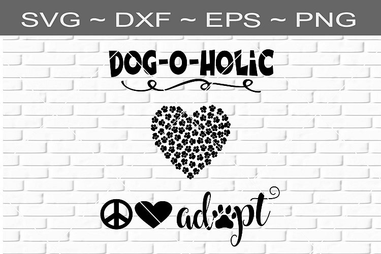 Peace Love Adopt Paw Print SVG Digital File Instant Download