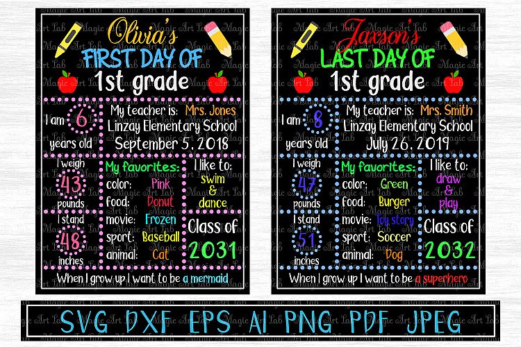 First day of school svg, Chalkboard svg, Back to school