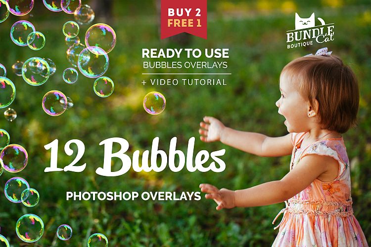 12 Soap Bubbles Photo Overlays