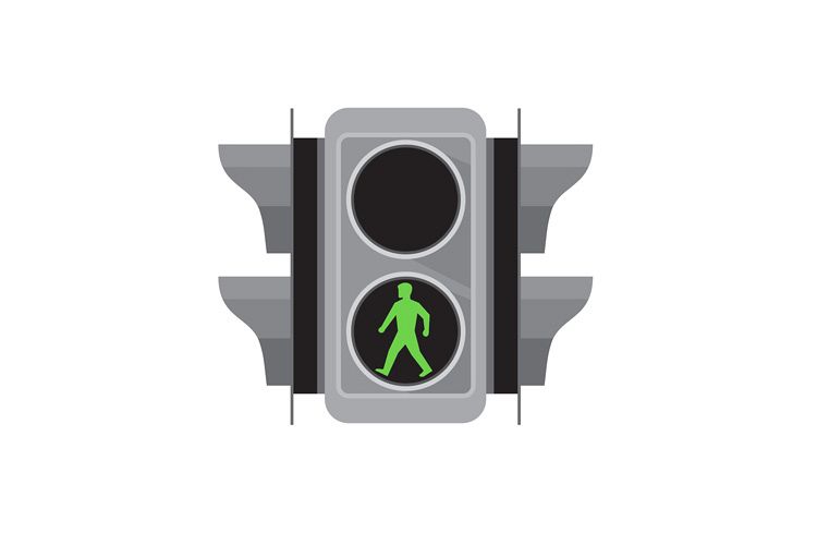 Traffic Light Man Walking Retro