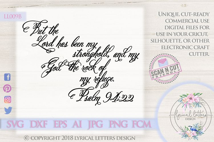 The Lord is My Stronghold Psalm 94 SVG DXF LL009B