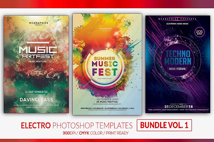 Electro Photoshop Templates Bundle 1