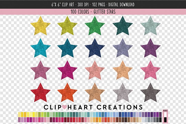 Glitter Star Clip Art - 100 Clip Art Graphics