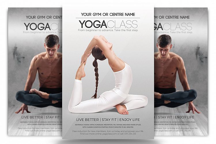 Yoga Class Flyer, Instagram & Facebook Templates