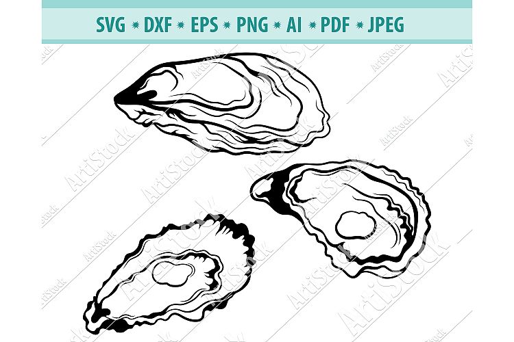 Oysters Svg, Oysters Clipart Svg, Beach Svg, Dxf, Png, Eps