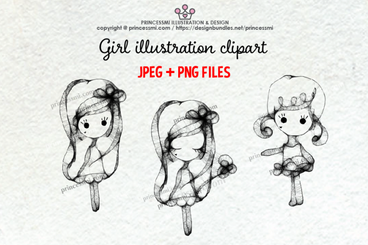 GIRLS illustration clipart 4