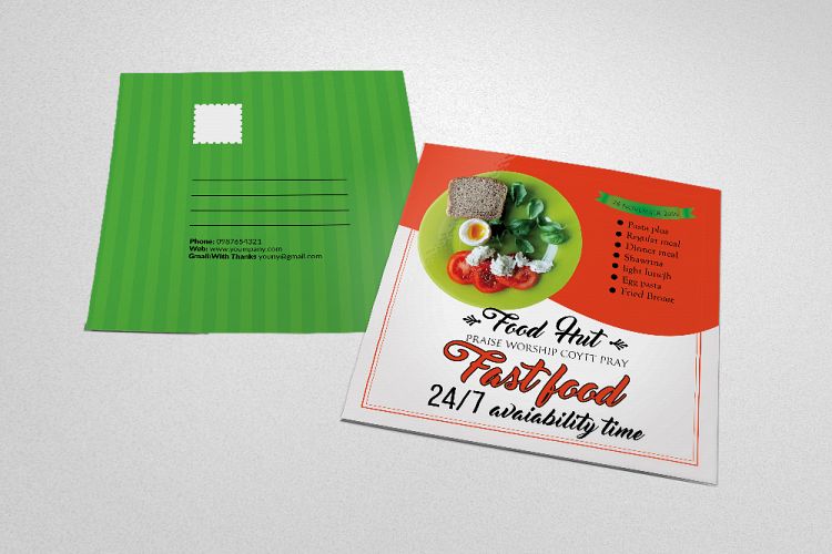 Restaurant Food Postcard Template